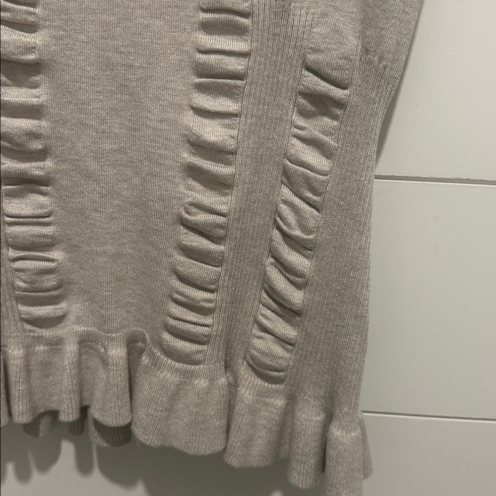 Oatmeal Ruched Tank Top - Picture 5 of 7